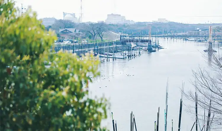 内海である有明海に流れる堂面川河口 - 海の病棟の治療方針 - 海の病棟 | 福岡県大牟田市 不知火病院(うつ病の治療・入院・カウンセリング)